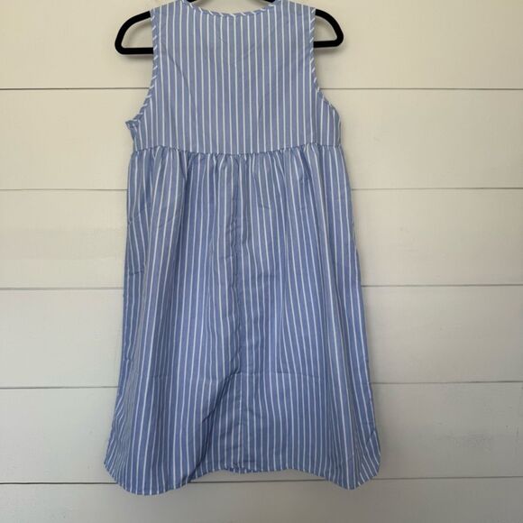 Women’s Medium Blue White Striped Dress New - Picture 4 of 5